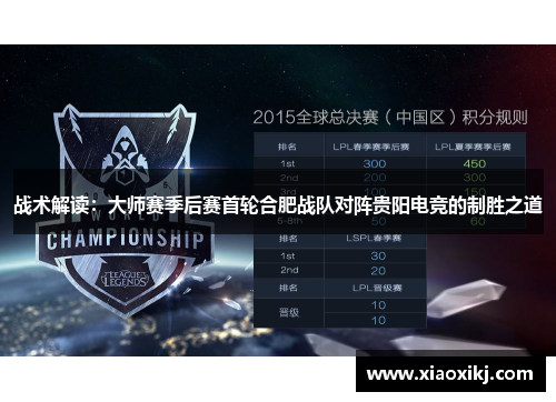 战术解读：大师赛季后赛首轮合肥战队对阵贵阳电竞的制胜之道